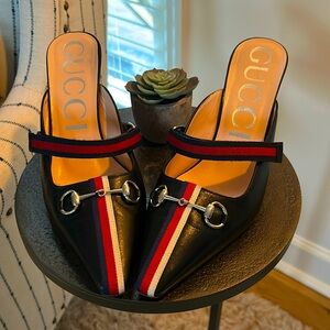 Gucci 549617 Horsebit Accent Mules Size 39 or US 9